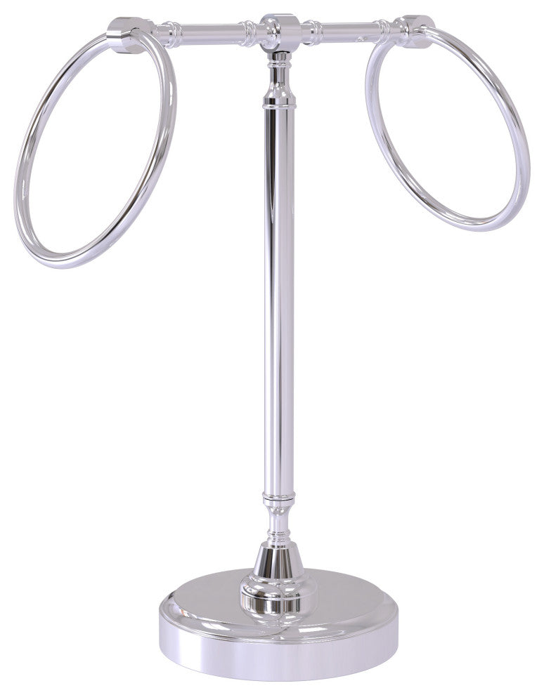 Vanity Top 2 Towel Ring Guest Towel Holder, Polished Chrome