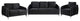 Hathaway Black Velvet Fabric Sofa Loveseat Chair Living Room Set
