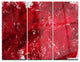 "Abstract Red Texture" Glossy Metal Wall Art, 3 Panels, 36"x28"