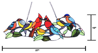RUBINA Tiffany-Style Animal Stained Glass Window Panel, 10"