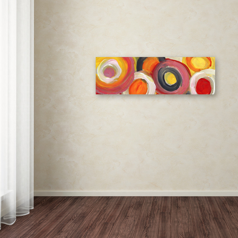 'Colorful Abstract Circles Panoramic 3' Canvas Art, 19x6