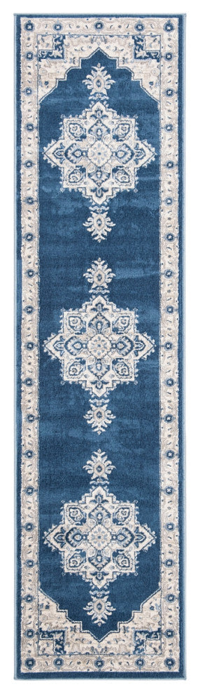 Safavieh Brentwood Bnt865N Rug, Navy/Creme, 6'7"x6'7" Round