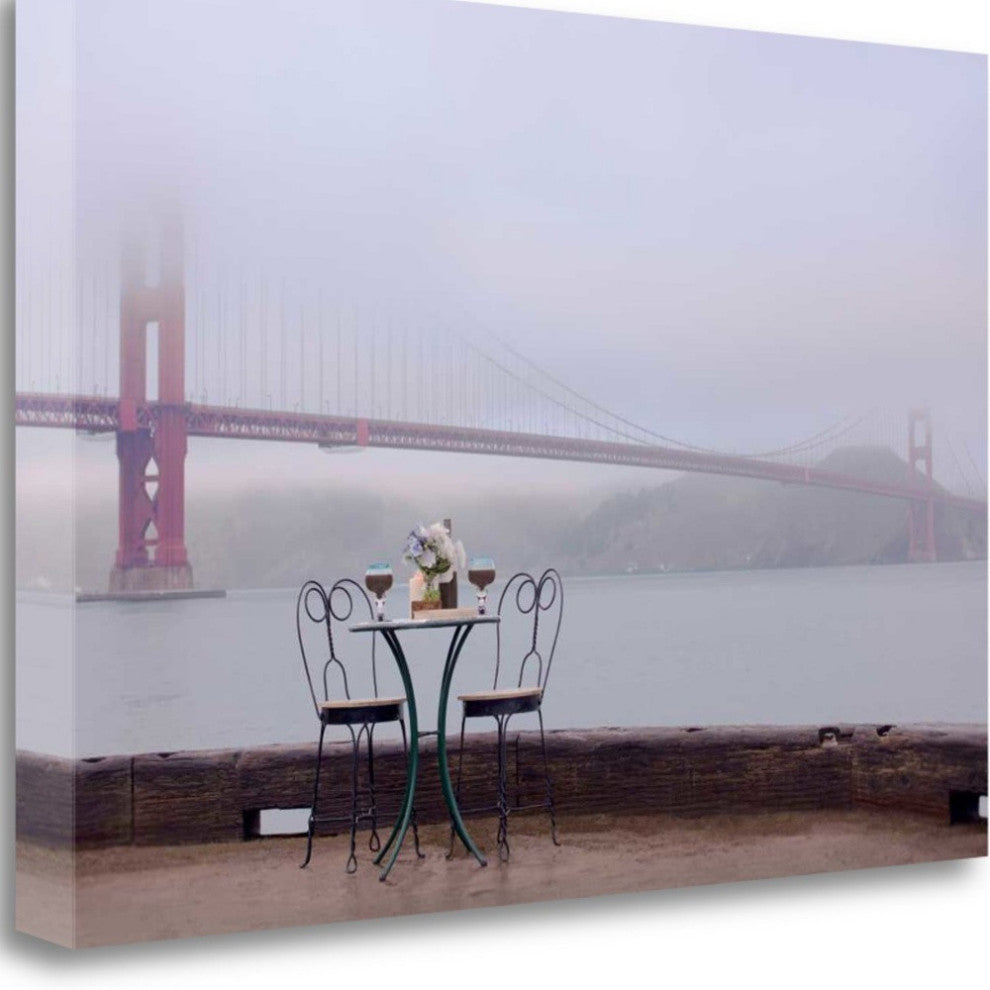 Overcast Bistro Caf" Golden Gate Bridge 2 Giclee Wrap Canvas Wall Art
