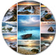 Sea And Shore Collage, Seascape Photo Round Wall Art, 23"