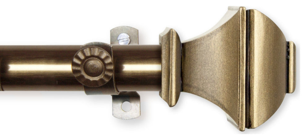 Maryland Curtain Rod 13/16" 48-84", Antique Brass