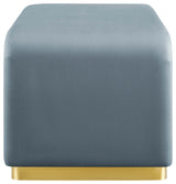 Koda Performance Velvet Waterfall Ottoman - Brass Cadet Blue