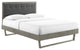 Willow Queen Wood Platform Bed With Angular Frame Gray Charcoal