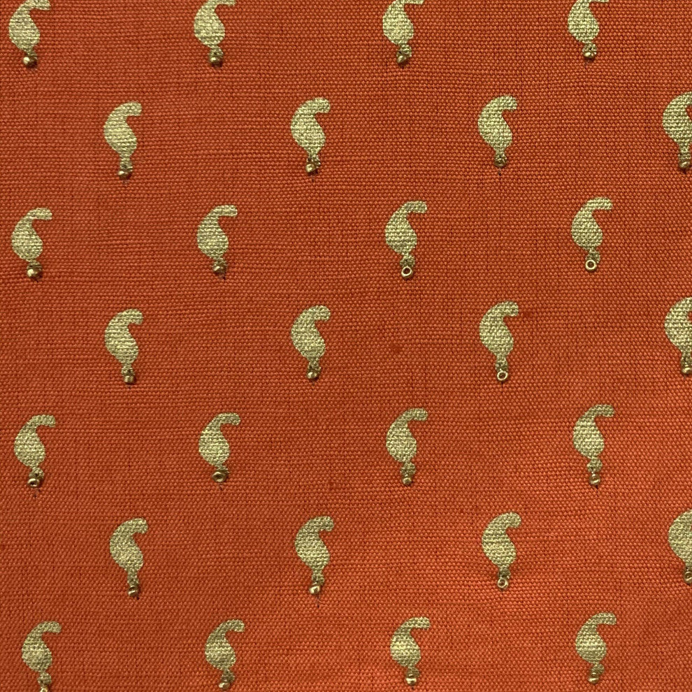 Plutus Red Beaded Motif Luxury Throw Pillow, 16"x16"