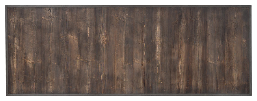 108" Gray Rectangular Trestle Dining Table for 8 People