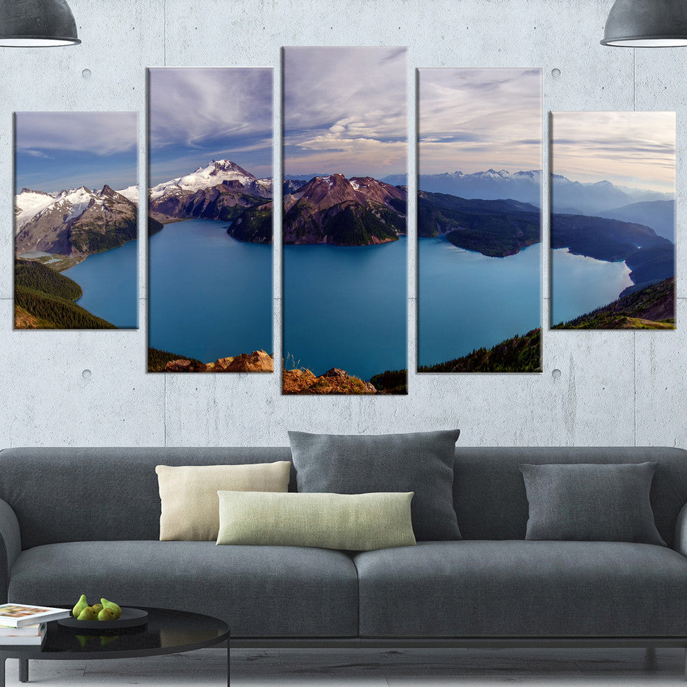Clear Lake with Bright Sky, Landscape Canvas Print, 60"x32", 5 Panels