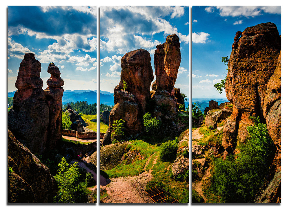 "Belogradchik City Fortress and Cliffs" Wall Art, 3 Panels, 36"x28"