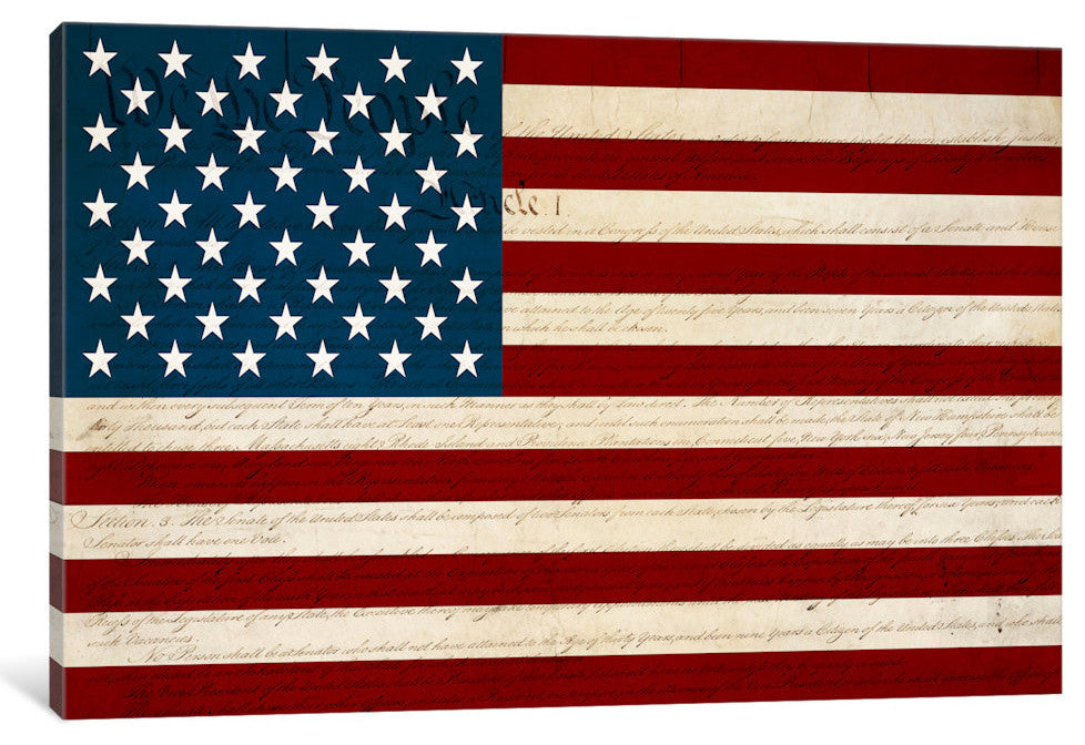 "US Constitution - American Flag" by iCanvas, 18x12x1.5"