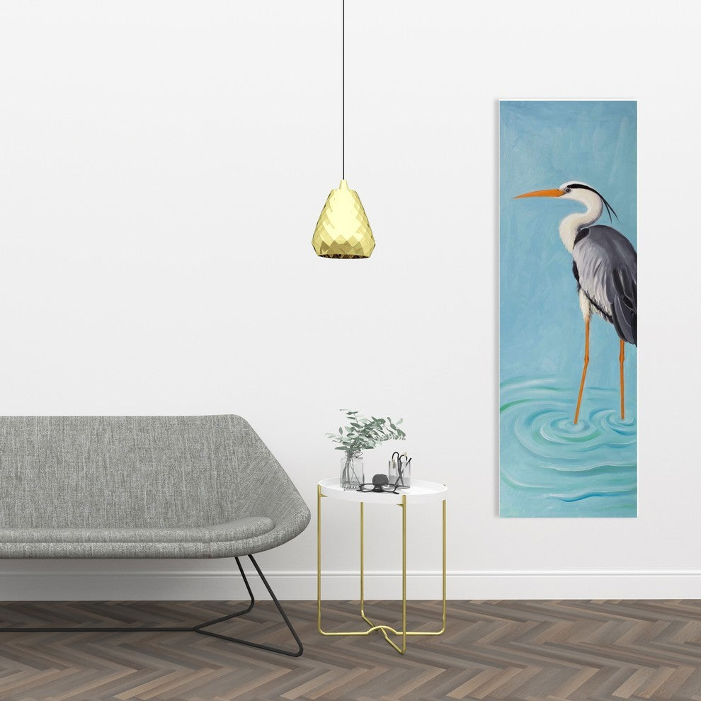 Gray Heron Print on Wrapped Canvas