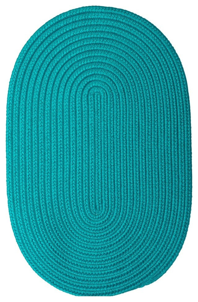Colonial Mills Boca Raton BR56 Turquoise Indoor/Outdoor Area Rug, Oval 10'x13'