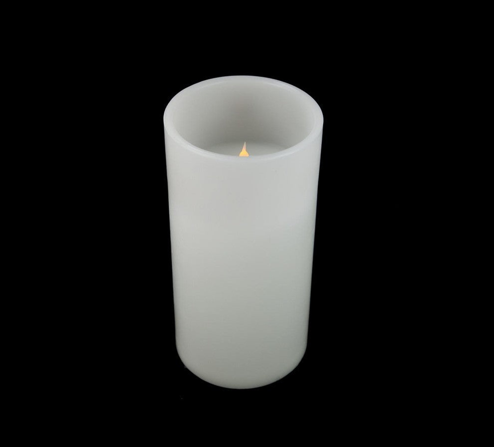 12" Battery Operated LED 3-Wick Christmas Pillar Candle