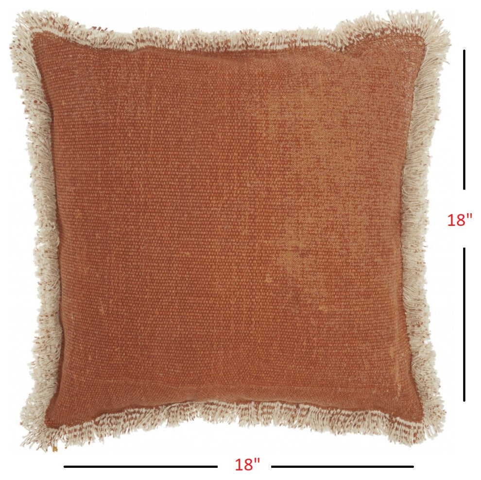 Textured Cotton Clay Accent Throw Pillow
