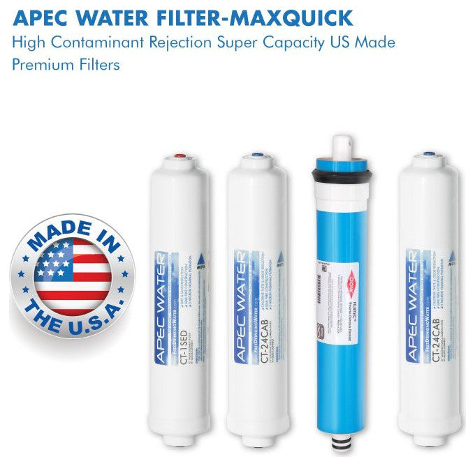 APEC 90 GPD Complete Replacement Filter Set for RO-QUICK90 (Stage 1-4)