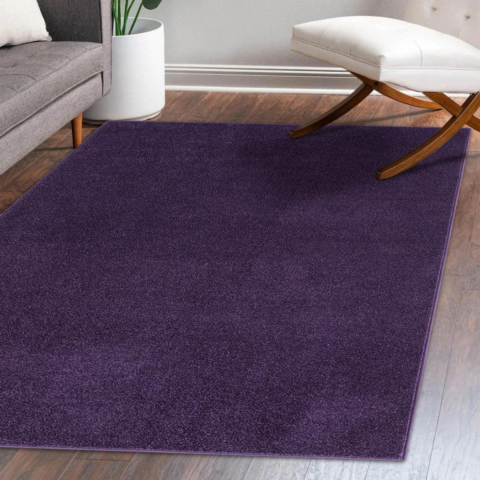 Haze Solid Low-Pile Purple 10 ft. x 14 ft. Area Rug
