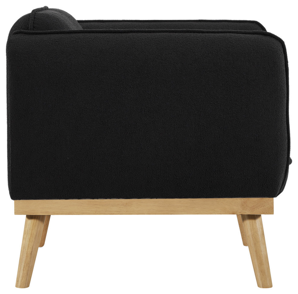 Nolita Boucle Fabric Upholstered Chair, Black