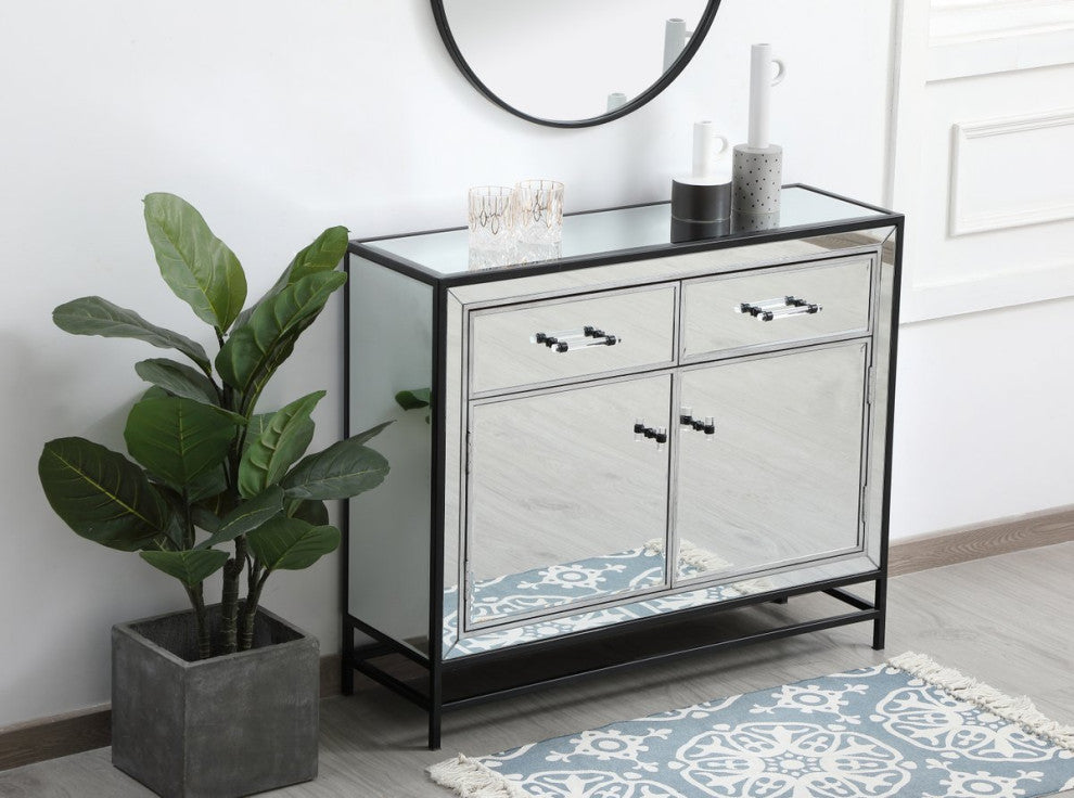 Jesse 38" Mirrored Cabinet, Black