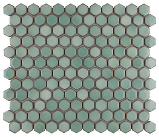 Hudson 1" Hex Mint Green Porcelain Floor and Wall Tile