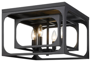 Zlite 3038F-MB 4-Light Flush Mount, Matte Black