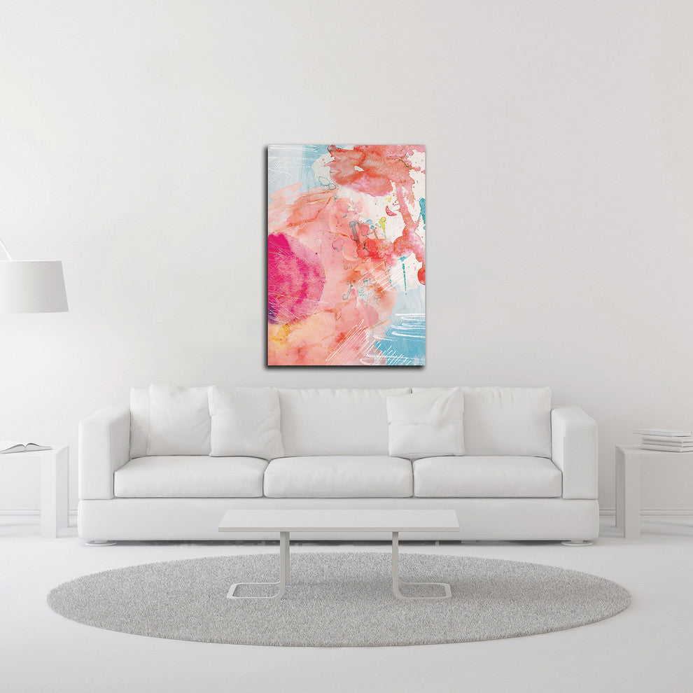 Abstract Turquoise Pink No. 1 by Louis Duncan-He, Print on Canvas, 20" x 28"