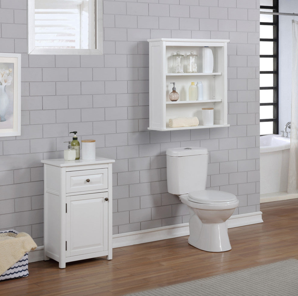 Dorset 27"x29" Wall Mounted Bath Storage Cabinet With Two Open Shelves