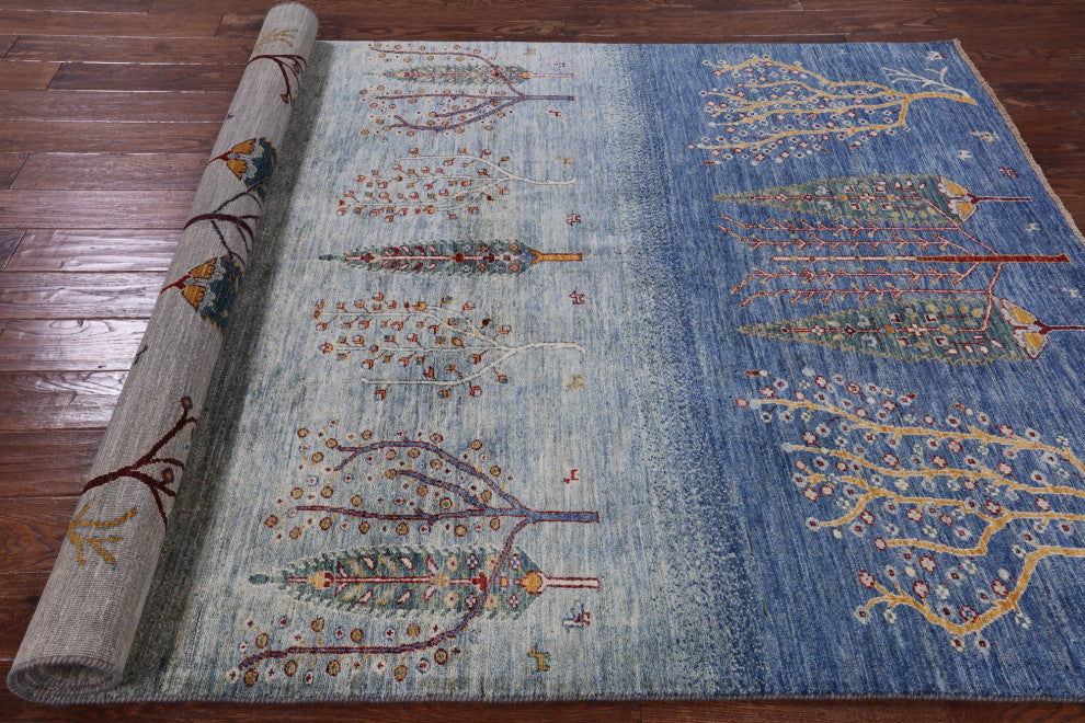 5' 7" X 7' 10" Persian Gabbeh Tribal Hand Knotted Rug Q7936