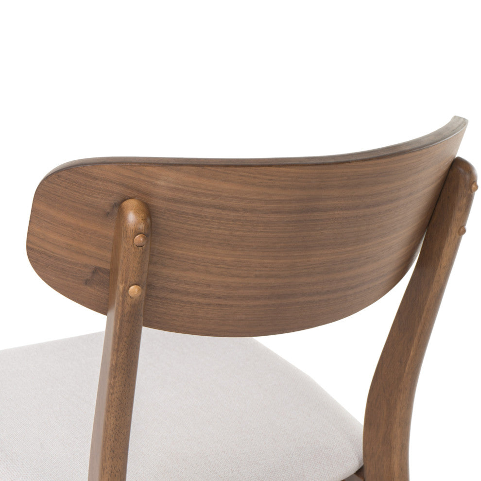 GDF Studio Leona Mid-Century Modern 5 Piece Dining Set, Light Beige