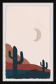 "Moonlight Cactus" Framed Painting Print, 16x24