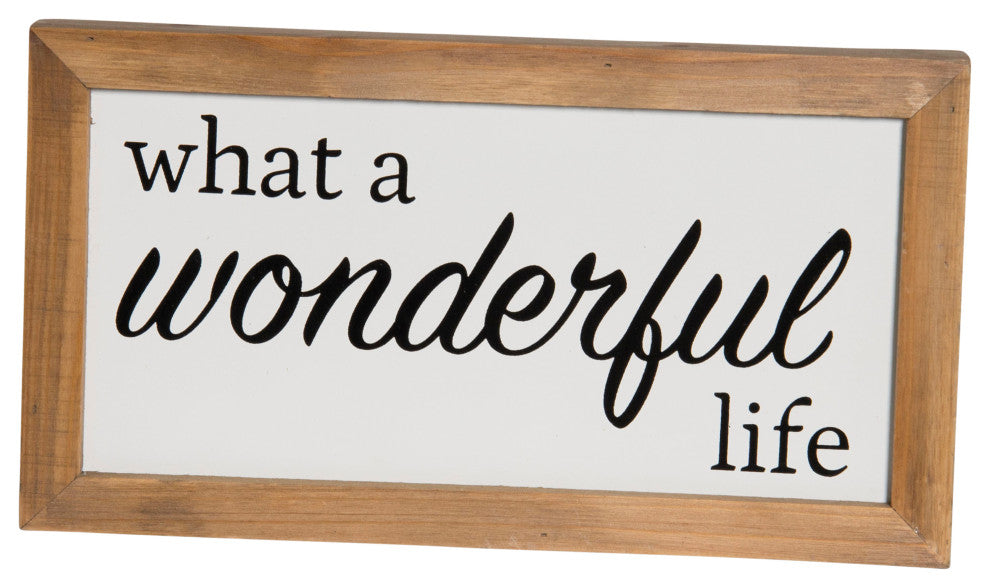 Metal and Wood Sign "Wonderful Life"