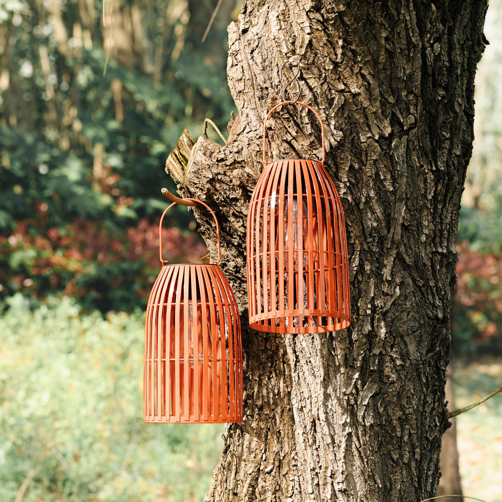 Metal Woven Solar Powered Hanging Lantern, 2-Piece Set