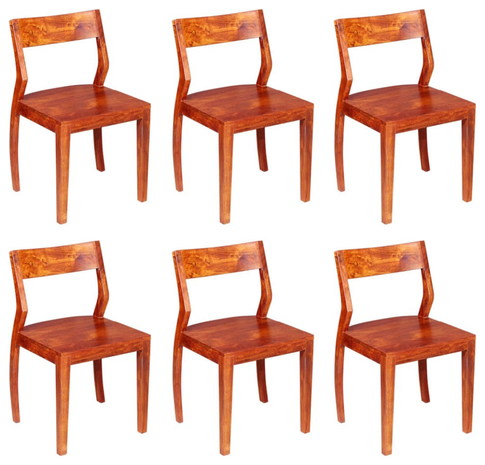 vidaXL Dining Chairs 6 pcs Solid Acacia Wood Sheesham