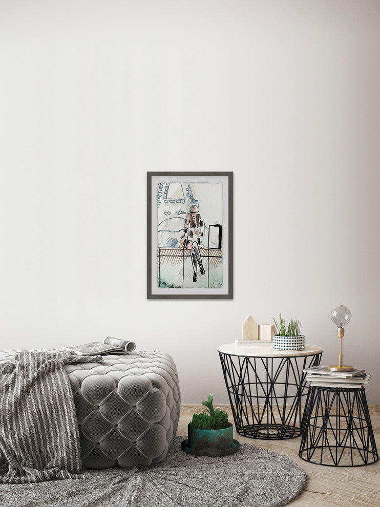"Chillin' at Paris" Framed Painting Print, 16"x24"