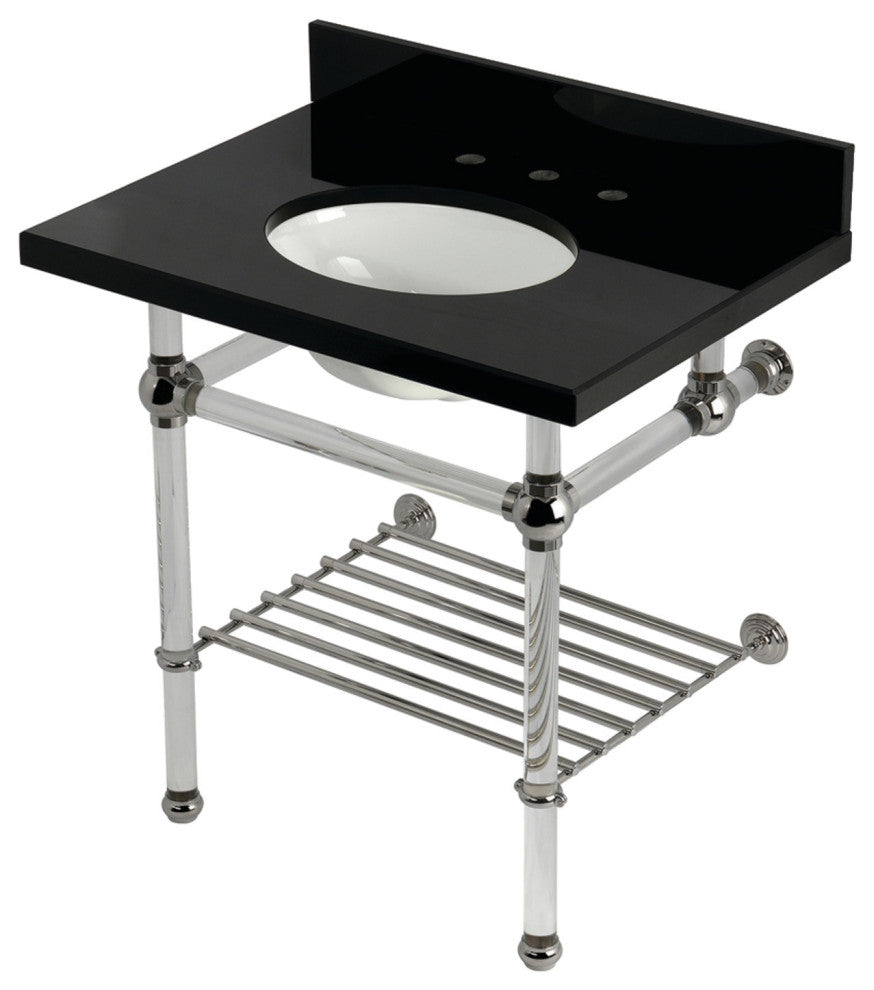 KVPK3030KAB6 30" Console Sink with Acrylic Legs (8", 3 Hole)