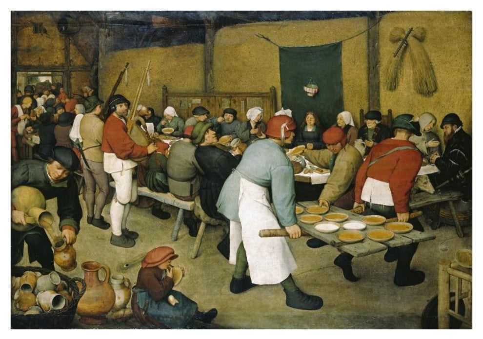 "The Peasants' Wedding" Digital Paper Print by Pieter Bruegel the Elder, 38"x27"