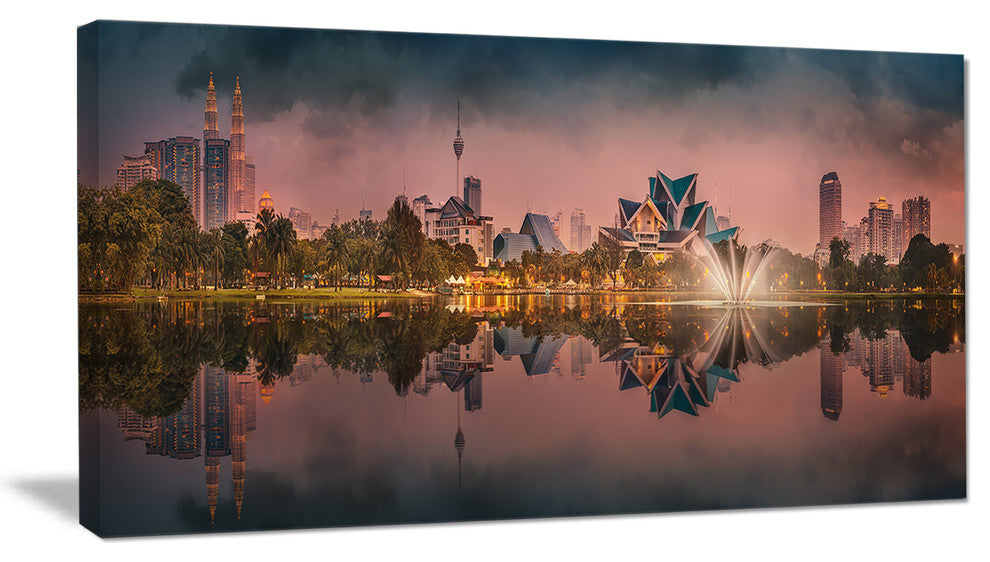"Kula Lumpur Night Scenery" Wall Art Canvas Print40"x20"