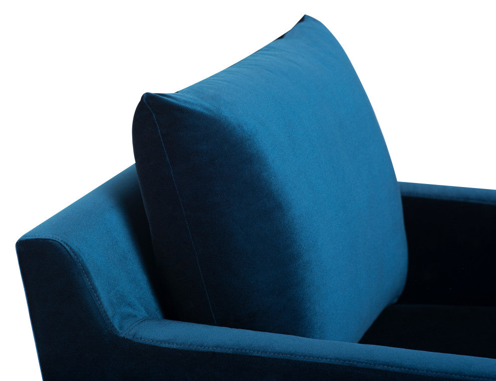 Anders Midnight Blue Fabric Single Seat Sofa, HGSC377