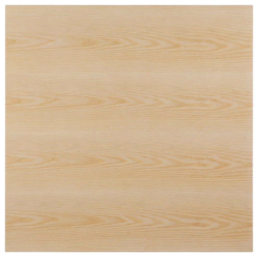 36" Dining Table, Square, Natural Brown White, Metal, Modern, Hospitality