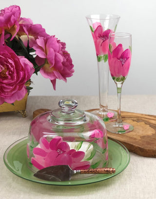 Peony Champagne Glasses, Set of 2