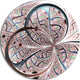 Light Blue Purple Digital Fractal Flower, Floral Disc Artwork, 11"
