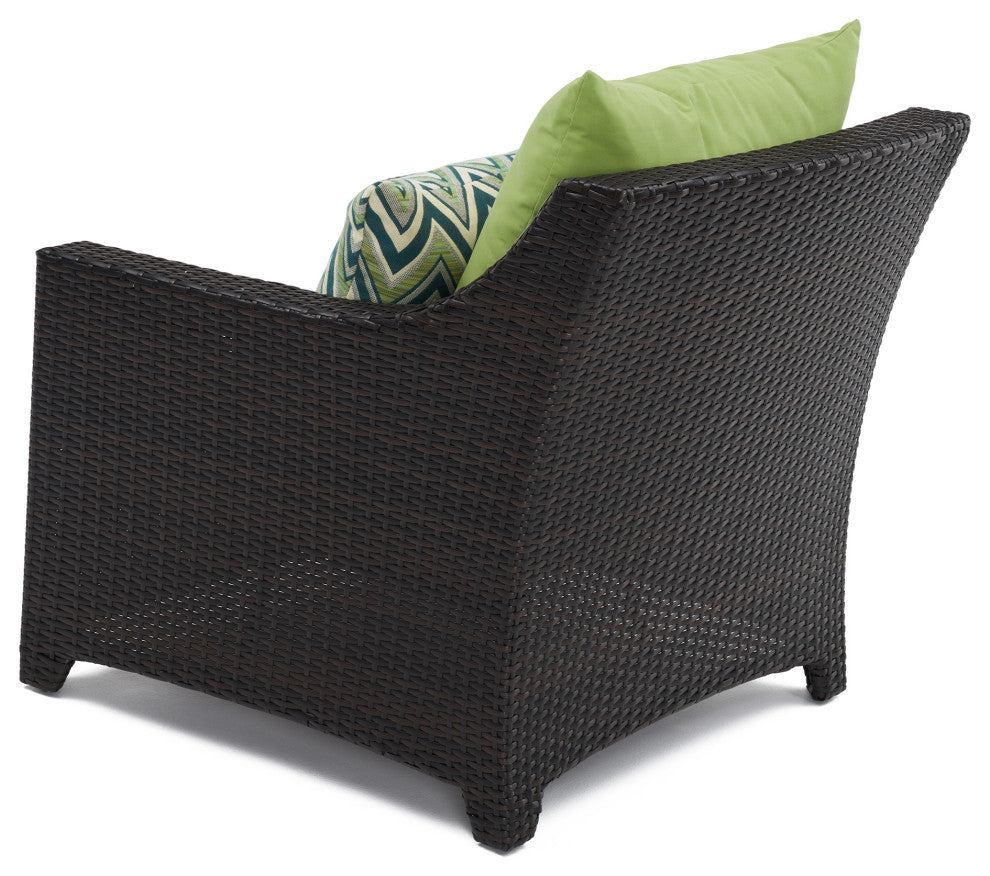 Deco 6 Piece Sunbrella Outdoor Love and Club Deep Seating Set, Ginkgo Green