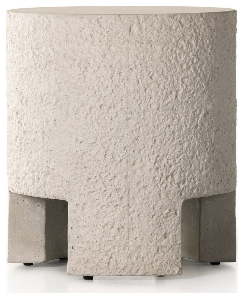Kember Outdoor End Table-Blanc White