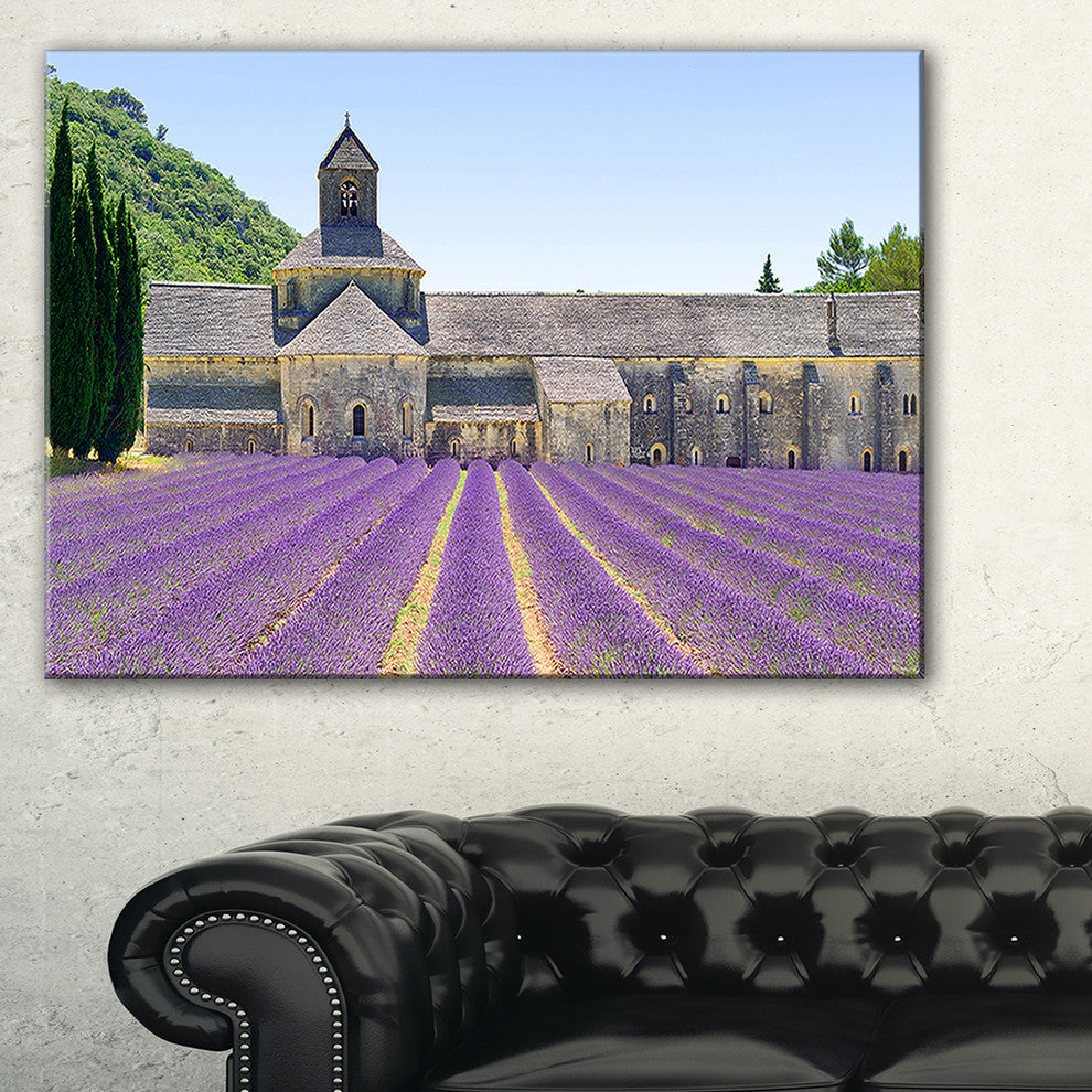 "Abbey of Senanque Blooming Lavender" Landscape Wall Art, 1 Panel, 60"x28"