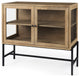 Rustic Honey Brown Two Door Shadowbox Cabinet