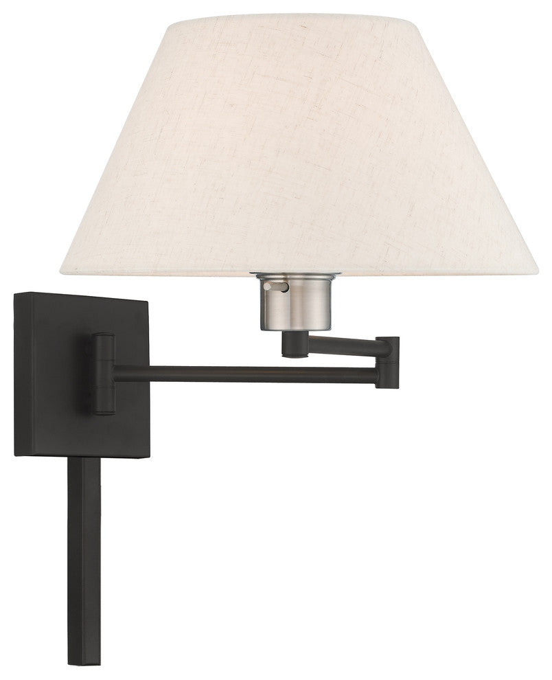 Livex Lighting Black 1-Light Swing Arm Wall Lamp