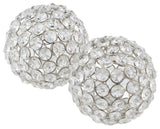 4" Silver Faux Crystal and Silver Decorative Orb Tabletop Sculpture