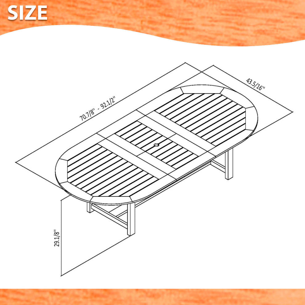 Amazonia Bahamas 9-Piece Extendable Oval Patio Dining Set | Eucalyptus Wood