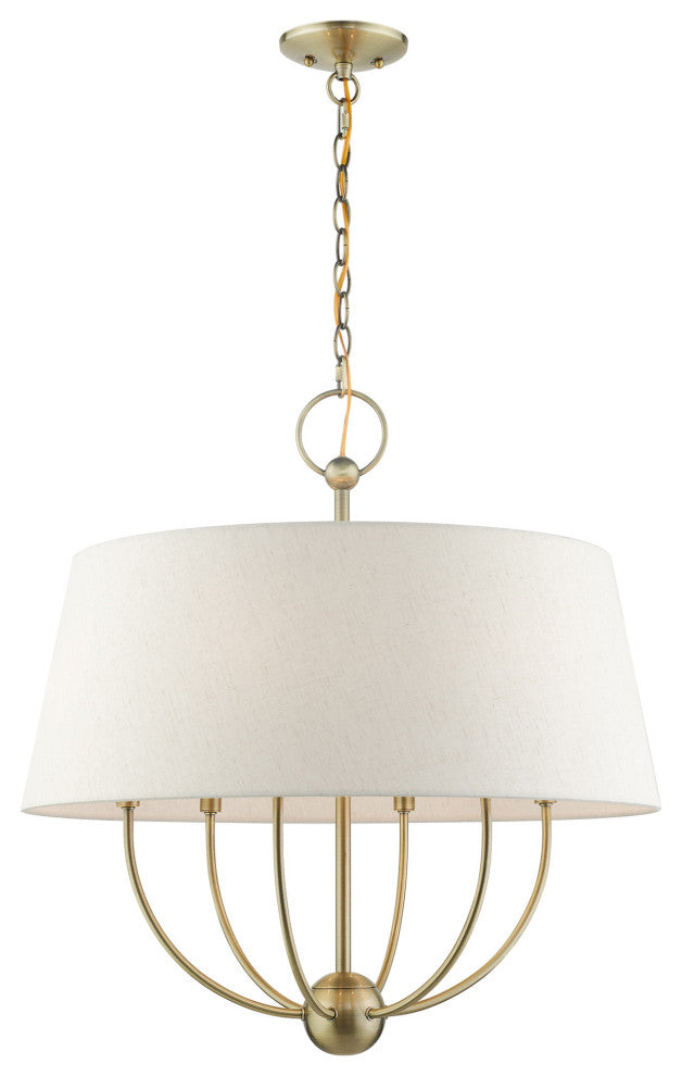 Antique Brass Transitional, English Country, Rustic, Casual Pendant Chandelier
